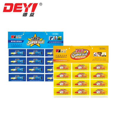 Kırmızı Mavi 502 Süper yapıştırıcı 15-20 saniye Başlangıç iyileşme süresi 3g/tüp