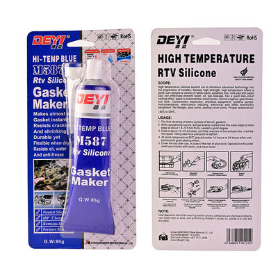 85g RTV Silikon Gasketi Yapıştırıcı Tüp Paketi için Asit Mavi Sızdırıcı 12 Aylık raf ömrü