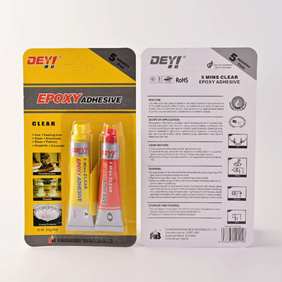 Yüksek sıcaklığa dayanıklı Epoxy Clear AB Yapıştırıcı 1 1 oranı 5 Min Kuru Bağlanma Gücü