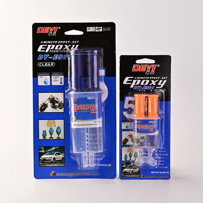Yüksek sıcaklığa dayanıklı Epoxy Clear AB Yapıştırıcı 1 1 oranı 5 Min Kuru Bağlanma Gücü