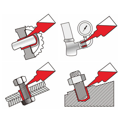 Yüksek Sıcaklık Kırmızı Küçük Şişe Boru Sızdırmazlık Maddesi Dişli Kilitleme Yapıştırıcısı