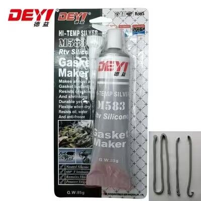 DEYI M583 RTV Silikon Conta Yapıcı | Endüstriyel ve Otomotiv Motorları İçin Yüksek Sıcaklığa Dayanıklı Gümüş Yapıştırıcı Üreticisi